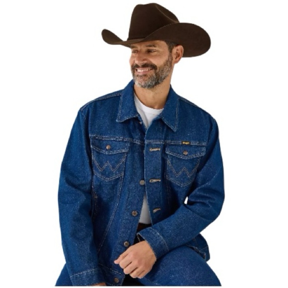 Men's Dark Blue Denim Jacket - Classic Western Style